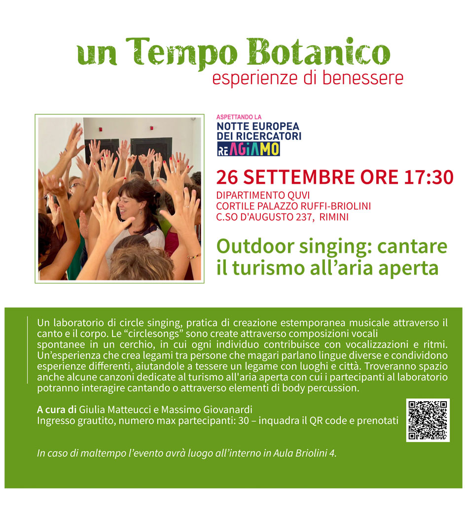 Outdoor singing: cantare il turismo all’aria aperta